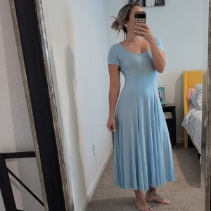 Natalie Dancewear Light Blue Leotard Dress Midi MidMaxi size Youth Large